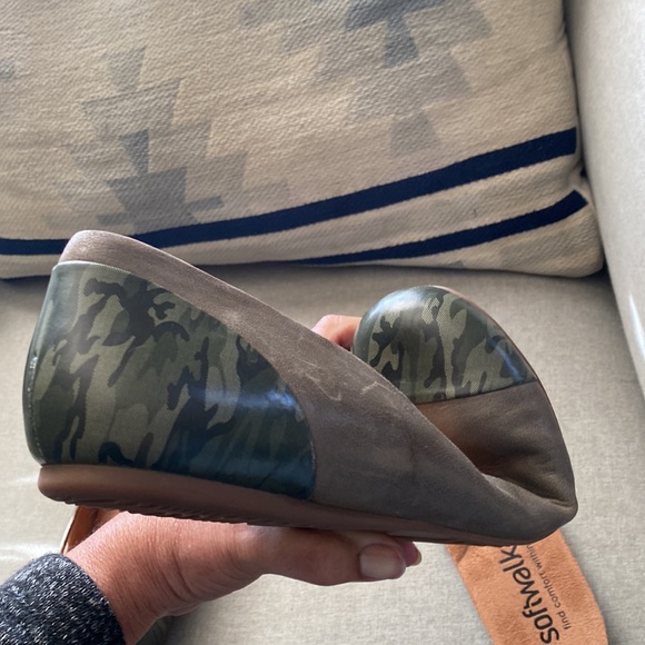 SoftWalk sonoma cap toe green camouflage leather flats 11W NWT - Picture 10 of 10